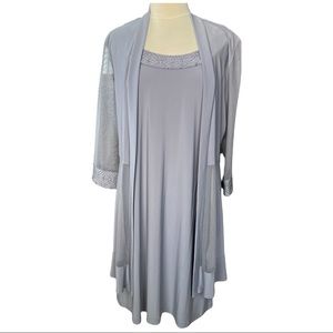 R&M Richards Dress and Jacket Two Piece Set Sparkle Metallic Detail Form…